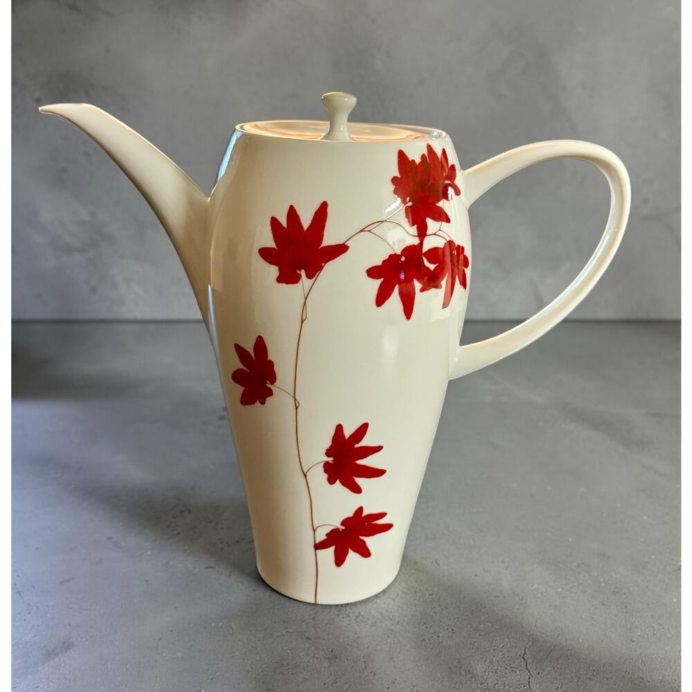 Mikasa PURE RED Porcelain Coffee Pot Server SL 134 - Retired